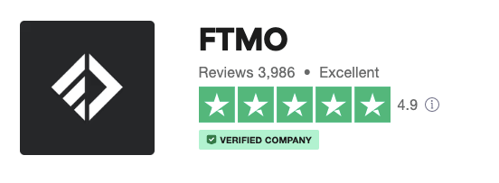 Screenshot of FTMO's Trustpilot review page.
